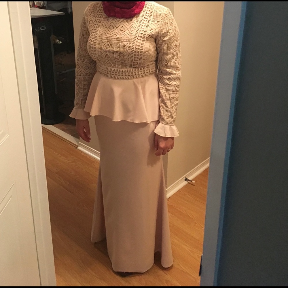 Peplum top and skirt set